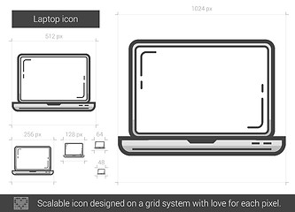 Image showing Laptop line icon.