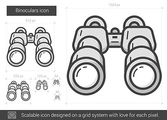 Image showing Binoculars line icon.