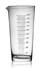 Image showing Big glass beaker graduated rotated