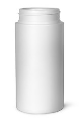 Image showing White plastic bottle for vitamins without lid