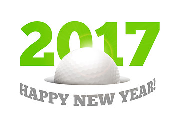 Image showing Happy New Year on the background of a golf ball