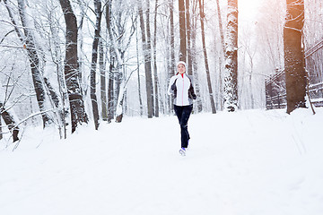 Image showing Beautiful brunette on morning jog