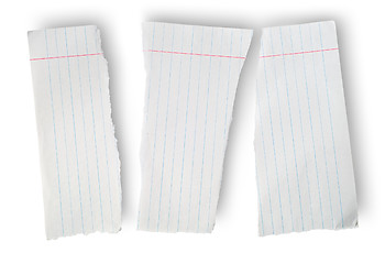 Image showing Torn sheet of paper from a school notebook