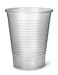 Image showing Single plastic cup vertically