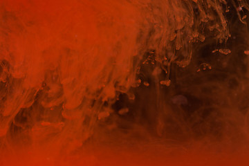 Image showing Red paint drops in the water