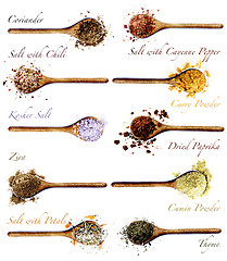 Image showing Collection of Spices with Inscription