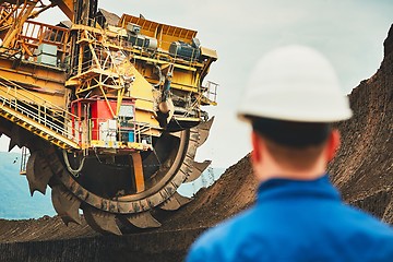 Image showing Coal mining in an open pit