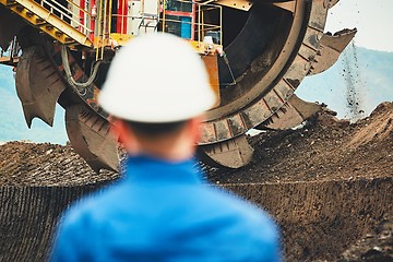 Image showing Coal mining in an open pit