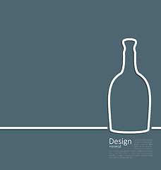Image showing Web template logo of bottle wine in minimal flat style line
