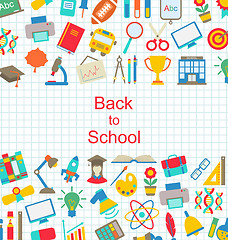 Image showing Set of School Icons, Back to School Objects