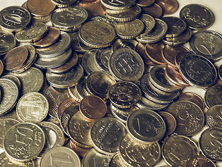 Image showing Vintage Many Euro coins