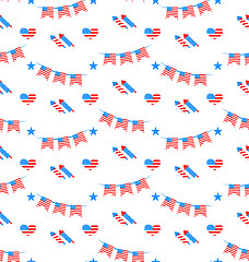 Image showing American Patriotic Seamless Pattern, US National Colors