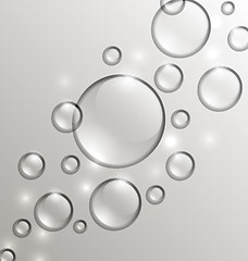 Image showing Water abstract background with drops, place for your text