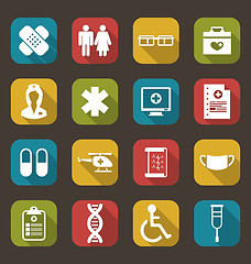 Image showing Set Trendy Flat Medical Icons