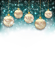 Image showing Beautiful Celebration Card with Christmas Balls