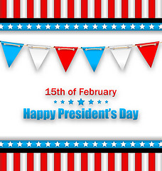 Image showing Brochure with Bunting Flags for Happy Presidents Day of USA