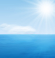 Image showing Sea Landscape Calm Blue Ocean