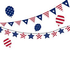 Image showing Bunting pennants for Independence Day USA, President Day, Washin