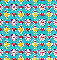 Image showing Colorful Seamless Pattern for Valentines Day