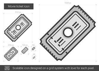 Image showing Movie ticket line icon.