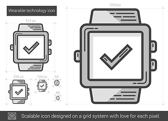 Image showing Wearable technology line icon.