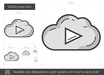 Image showing Cloud music line icon.