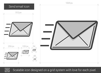 Image showing Send email line icon.