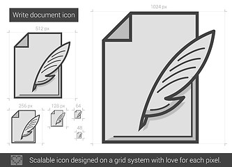 Image showing Write document line icon.