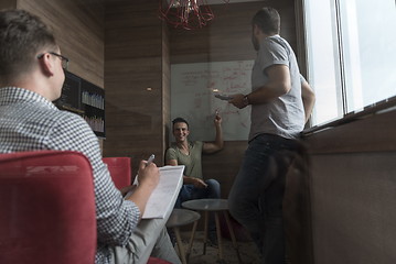 Image showing team meeting and brainstorming in small private office