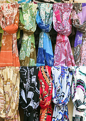 Image showing Scarves in a market