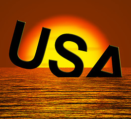 Image showing Usa Word Sinking As Symbol for American Problems