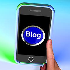 Image showing Blog Button On Mobile Shows Blogger Or Blogging Website