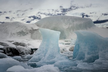 Image showing Blue icebergs closeup