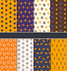 Image showing Set Seamless Patterns for Happy Halloween