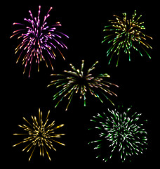 Image showing Collection five holiday Fireworks