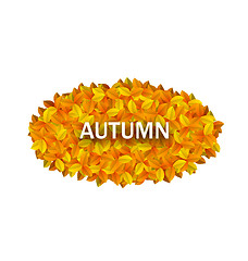 Image showing  Oval Frame from Autumn Orange Leaves