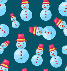 Image showing Seamless Christmas pattern snowman