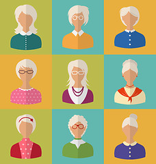 Image showing Old People of Faces of Women of Grey-headed