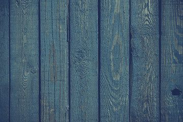 Image showing Wooden planks with blue paint