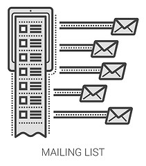 Image showing Mailing list line icons.