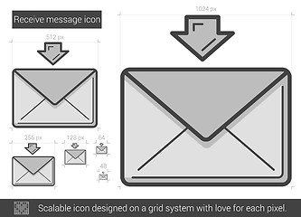 Image showing Receive message line icon.