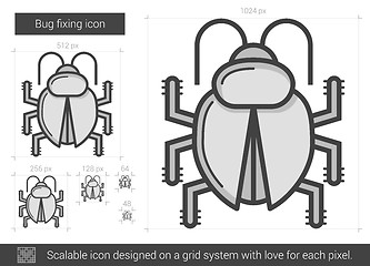 Image showing Bug fixing line icon.