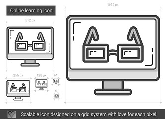 Image showing Online learning line icon.