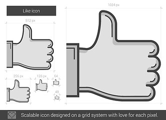 Image showing Like line icon.