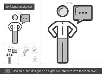 Image showing Conference speaker line icon.