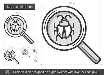 Image showing Bug searching line icon.