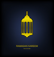 Image showing Golden Fanoos on Dark Background for Ramadan Kareem