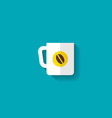 Image showing Flat Icon of Cup of Coffee