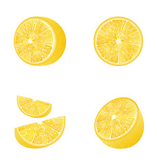 Image showing Set of Fruit Lemons Isolated