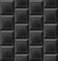 Image showing Geometric Black Seamless Pattern, Abstract Background